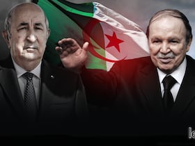 Le président algérien Abdelmadjid Tebboune et l'ancien chef de l'Etat Abdelaziz Bouteflika.