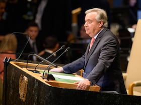 Le secrétaire général de l'ONU, Antonio Guterres, au siège de l'organisation à New York.
