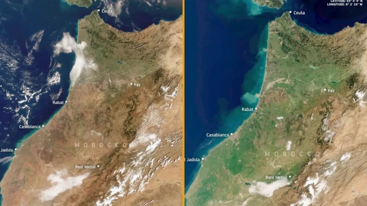 Le Maroc vu du ciel selon des images satellitaires récoltées par Copernic.