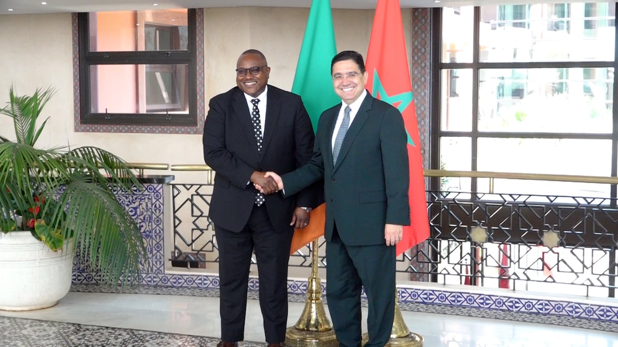 Nasser Bourita et le ministre des Affaires étrangères et de la Coopération internationale de la République de Zambie, Mulambo Haimbe.