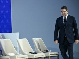 Nasser Bourita lors de la signature de la Charte constitutive du Conseil de Paix.