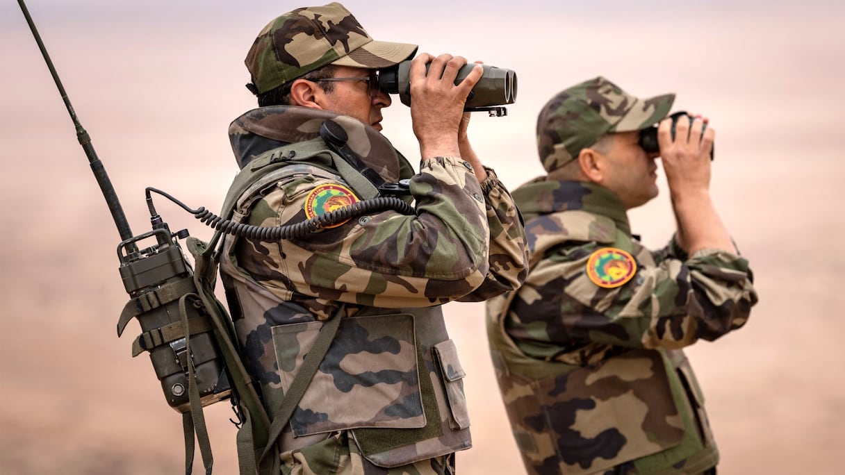Des membres des Forces armées royales lors d'un exercice militaire.
