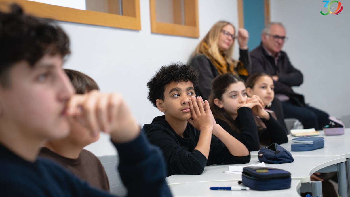 Lors d'un atelier éducatif organisé au Lycée français international Louis Massignon à Casablanca.