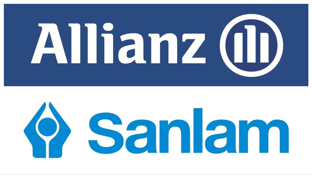 Les logos des groupes Allianz et Sanlam.