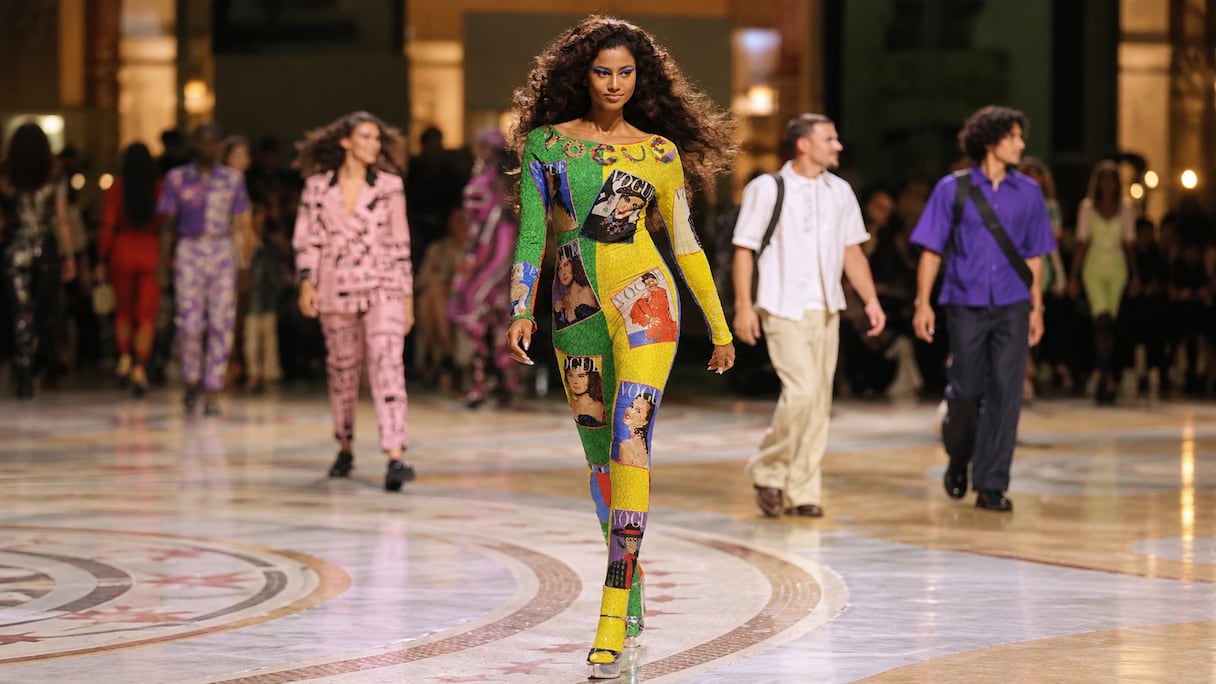 Imaam Hammam lors du défilé "Vogue World", à Milan, le 22 septembre 2026.