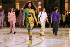 Imaam Hammam lors du défilé "Vogue World", à Milan, le 22 septembre 2026.