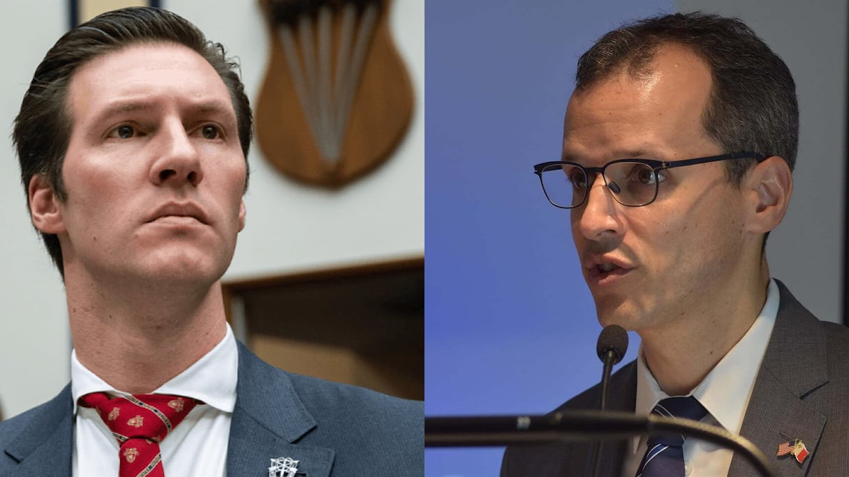 A gauche, le congressman républicain Pat Harrigan et Mark Schapiro, le nouveau chargé d'affaires à l'ambassade des Etats-Unis à Alger.