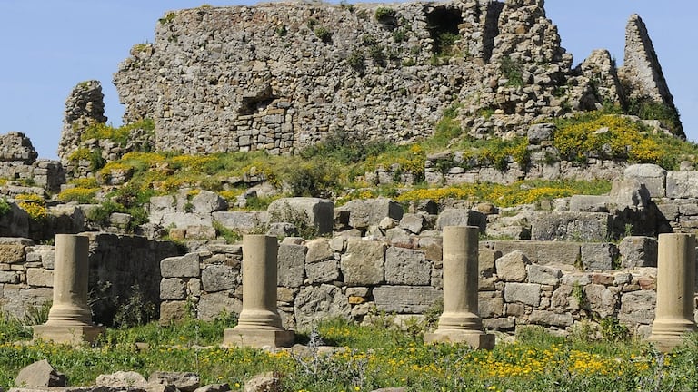 Lixus, près de Larache, au nord du Maroc. Ses vestiges témoignent de ses anciens édifices, bâtis lors du protectorat de Rome sur cette prospère cité antique maurétanienne (25 av. JC/39-40 apr. JC). Les Phéniciens l'avaient fondée, 1200 ans plus tôt.
