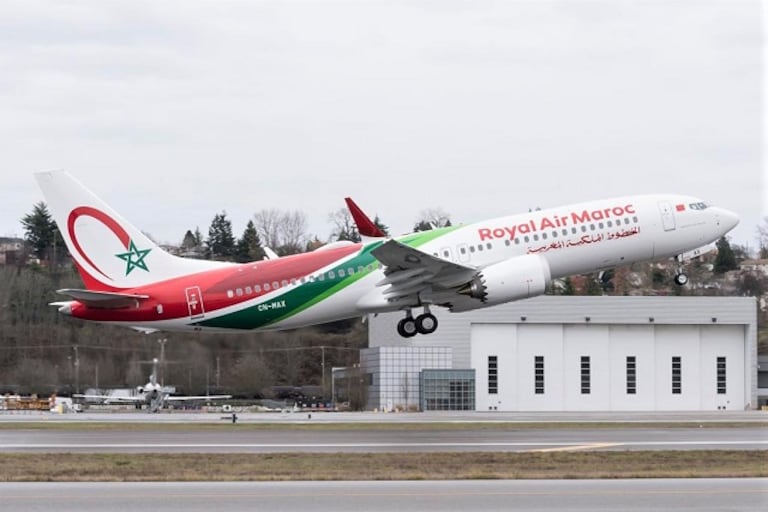 Un Boeing 737 Max de Royal Air Maroc.